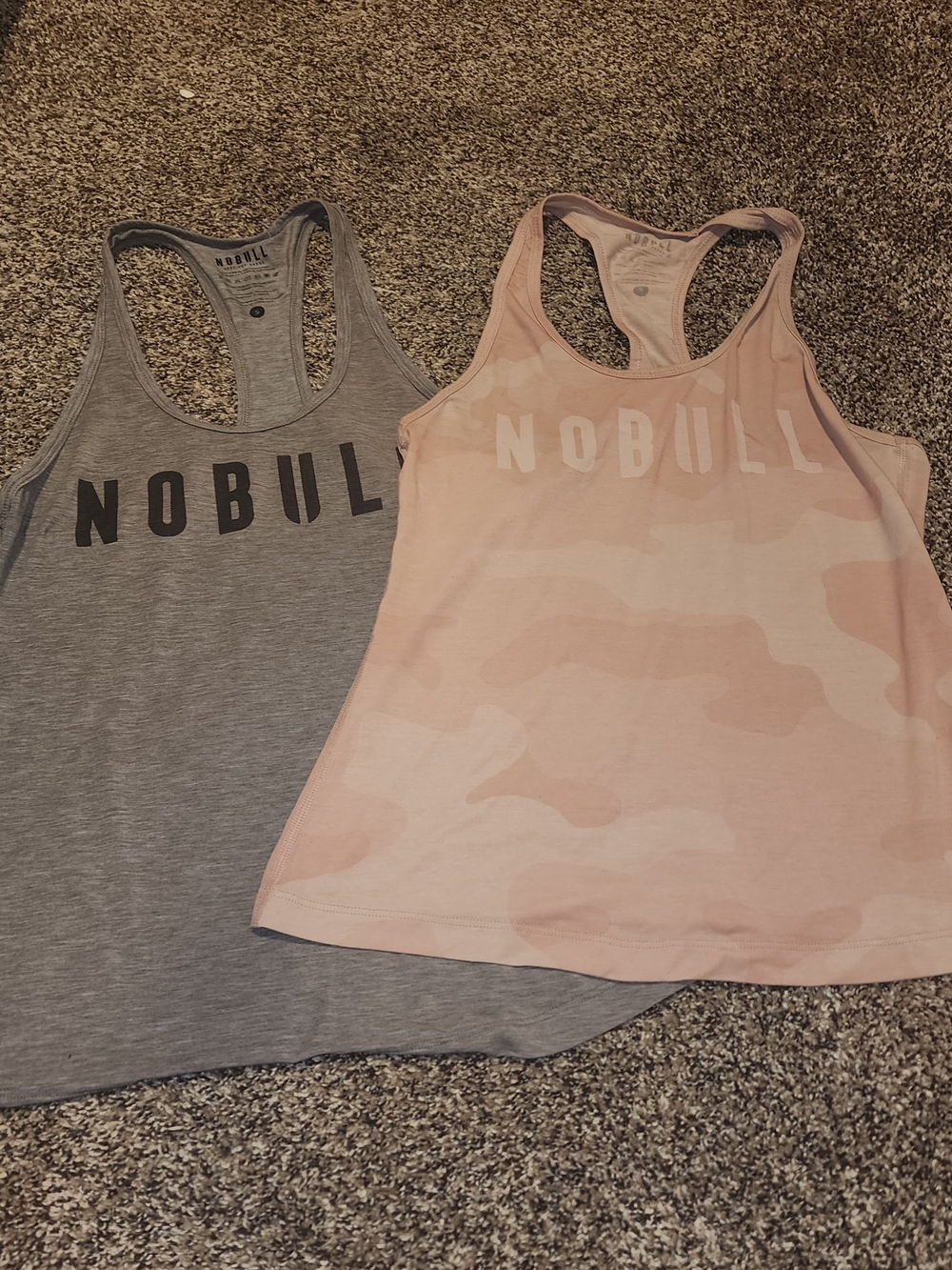 NOBULL Women's Racerback Tank Duo - Gray & Pink Camo